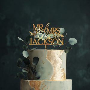 Eucalyptus Rustic Wedding Cake Topper, Cake Topper for Wedding