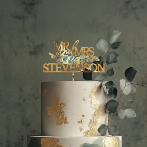 Eucalyptus Rustic Wedding Cake Topper, Cake Topper for Wedding
