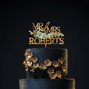 Eucalyptus Rustic Wedding Cake Topper, Cake Topper for Wedding