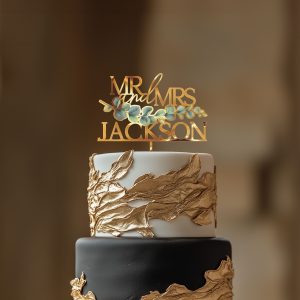 Eucalyptus Rustic Wedding Cake Topper, Cake Topper for Wedding