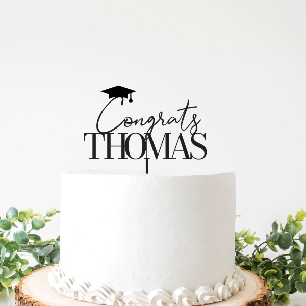 Graduation Cake Topper, Congrats Grad Personalized Cake Topper