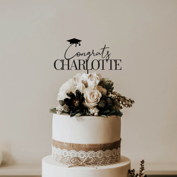 Graduation Cake Topper, Congrats Grad Personalized Cake Topper