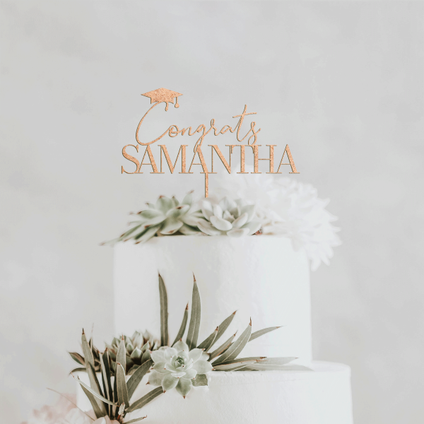 Graduation Cake Topper, Congrats Grad Personalized Cake Topper
