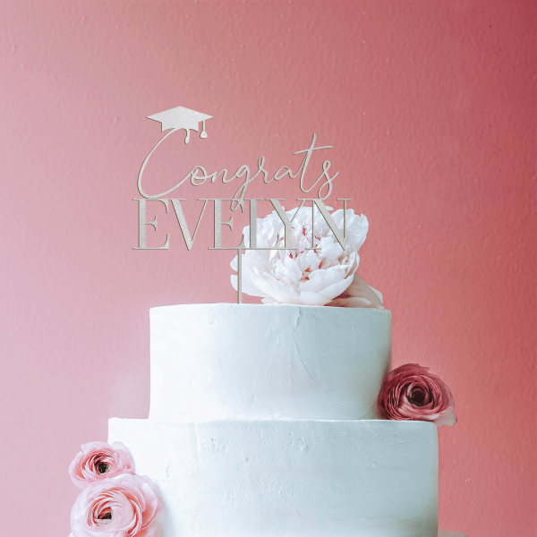 Graduation Cake Topper, Congrats Grad Personalized Cake Topper