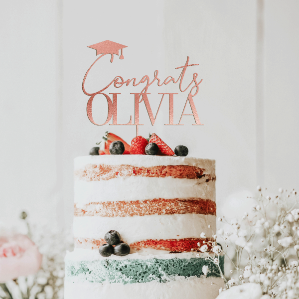 Graduation Cake Topper, Congrats Grad Personalized Cake Topper