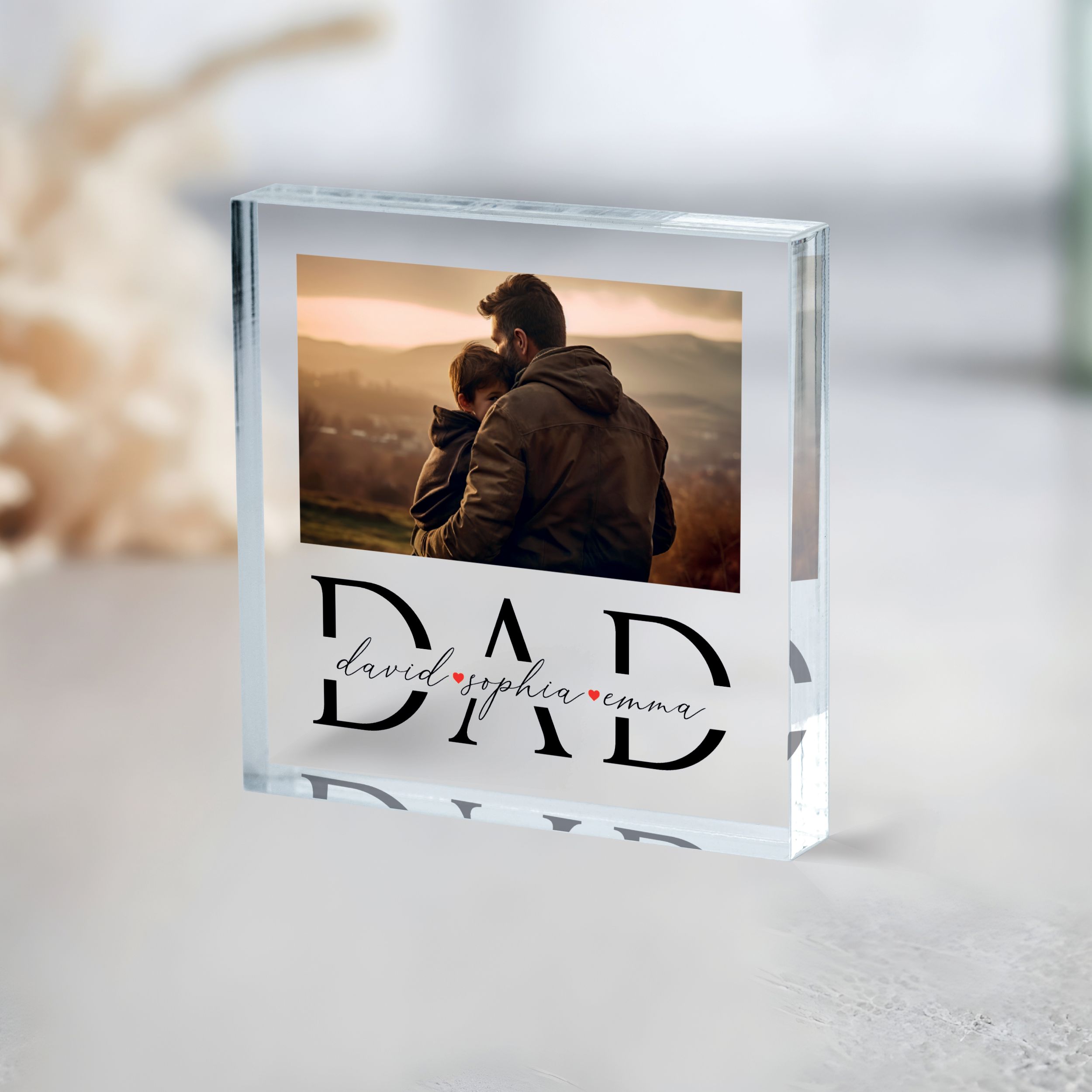 Father's Day 1-2 (3) First Father's Day Gift, Personalized Father's Day Acrylic Plaque