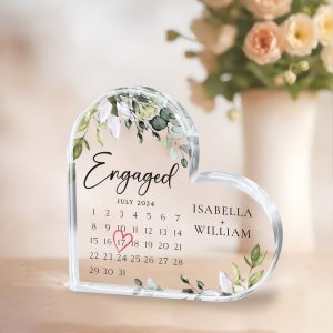 Engaged Acrylic Plaque, Personalized Wedding Gift