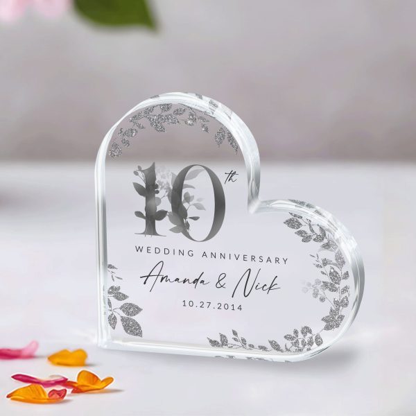 10th Anniversary Gift, 10th Wedding Anniversary Acrylic Plaque