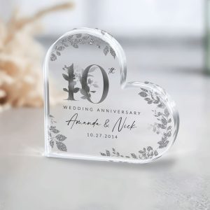 10th Anniversary Gift, 10th Wedding Anniversary Acrylic Plaque