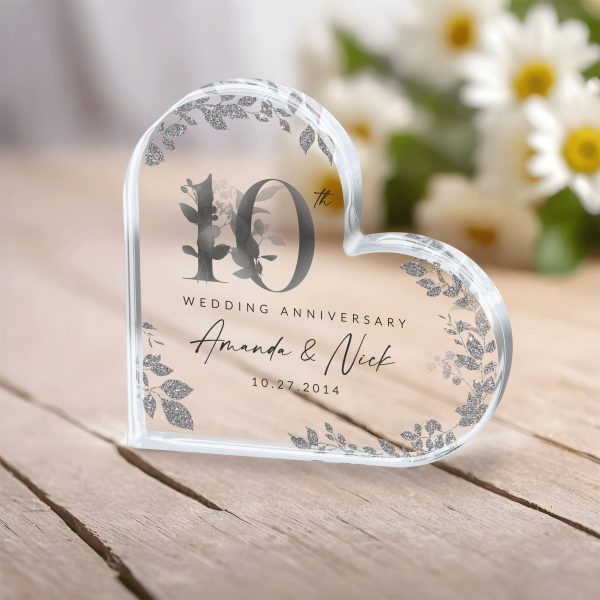 10th Anniversary Gift, 10th Wedding Anniversary Acrylic Plaque