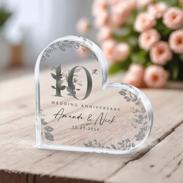 10th Anniversary Gift, 10th Wedding Anniversary Acrylic Plaque