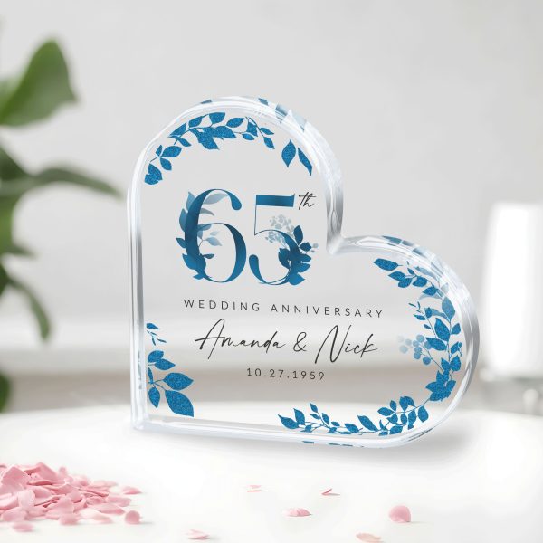65th Anniversary Gift, Wedding Anniversary Acrylic Plaque