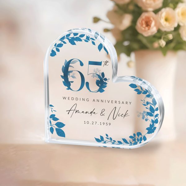 65th Anniversary Gift, Wedding Anniversary Acrylic Plaque