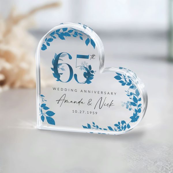 65th Anniversary Gift, Wedding Anniversary Acrylic Plaque