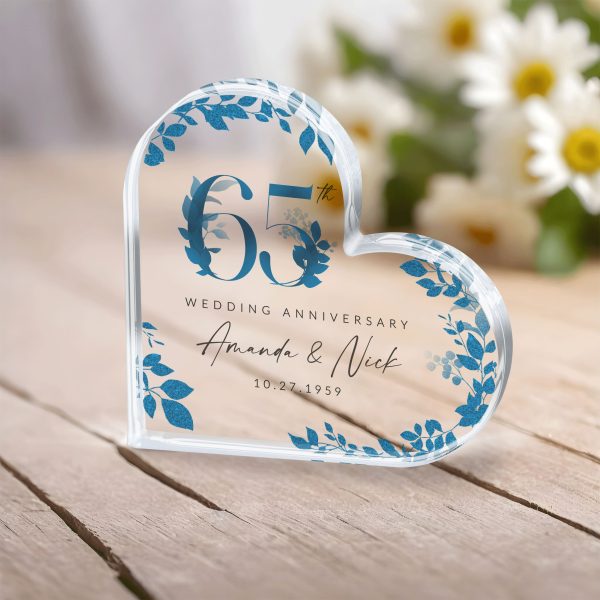 65th Anniversary Gift, Wedding Anniversary Acrylic Plaque