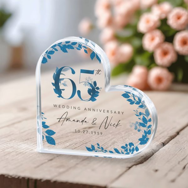 65th Anniversary Gift, Wedding Anniversary Acrylic Plaque