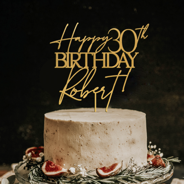Happy Birthday Cake Topper, Personalized Name and Age