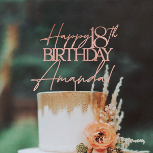 Happy Birthday Cake Topper, Personalized Name and Age