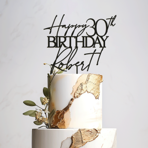Happy Birthday Cake Topper, Personalized Name and Age
