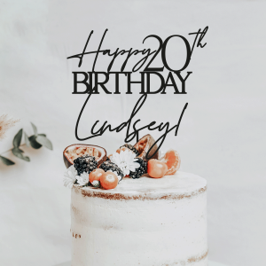 Happy Birthday Cake Topper, Personalized Name and Age