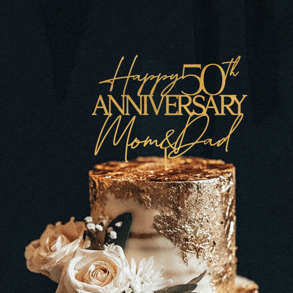 50th Wedding Anniversary Cake Topper, Wedding Anniversary Gift