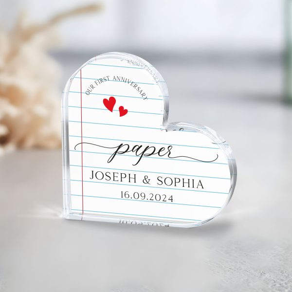 1st Anniversary Gift, Paper Anniversary Wedding Plaque