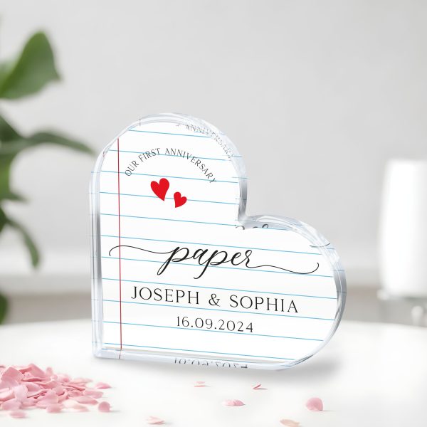 1st Anniversary Gift, Paper Anniversary Wedding Plaque