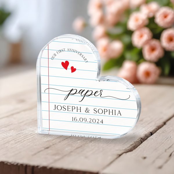 1st Anniversary Gift, Paper Anniversary Wedding Plaque