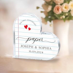 1st Anniversary Gift, Paper Anniversary Wedding Plaque