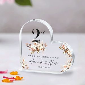 2nd Wedding Anniversary Plaque, Cotton Anniversary Gift