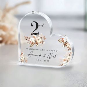 2nd Wedding Anniversary Plaque, Cotton Anniversary Gift