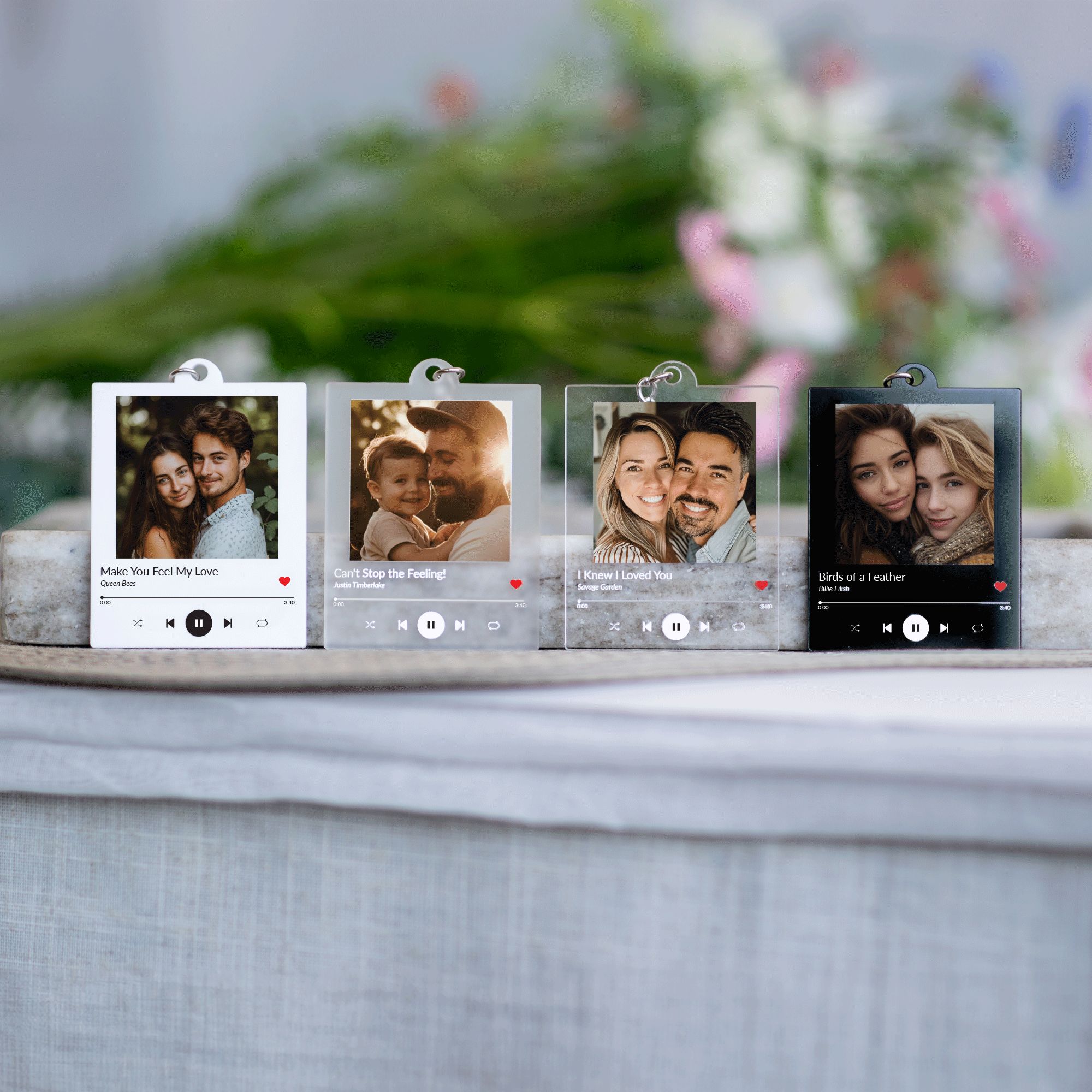 MNX41Y - Music Keychain (7) Song Keychain Gift, Personalized Album Keyring, Music Keyring