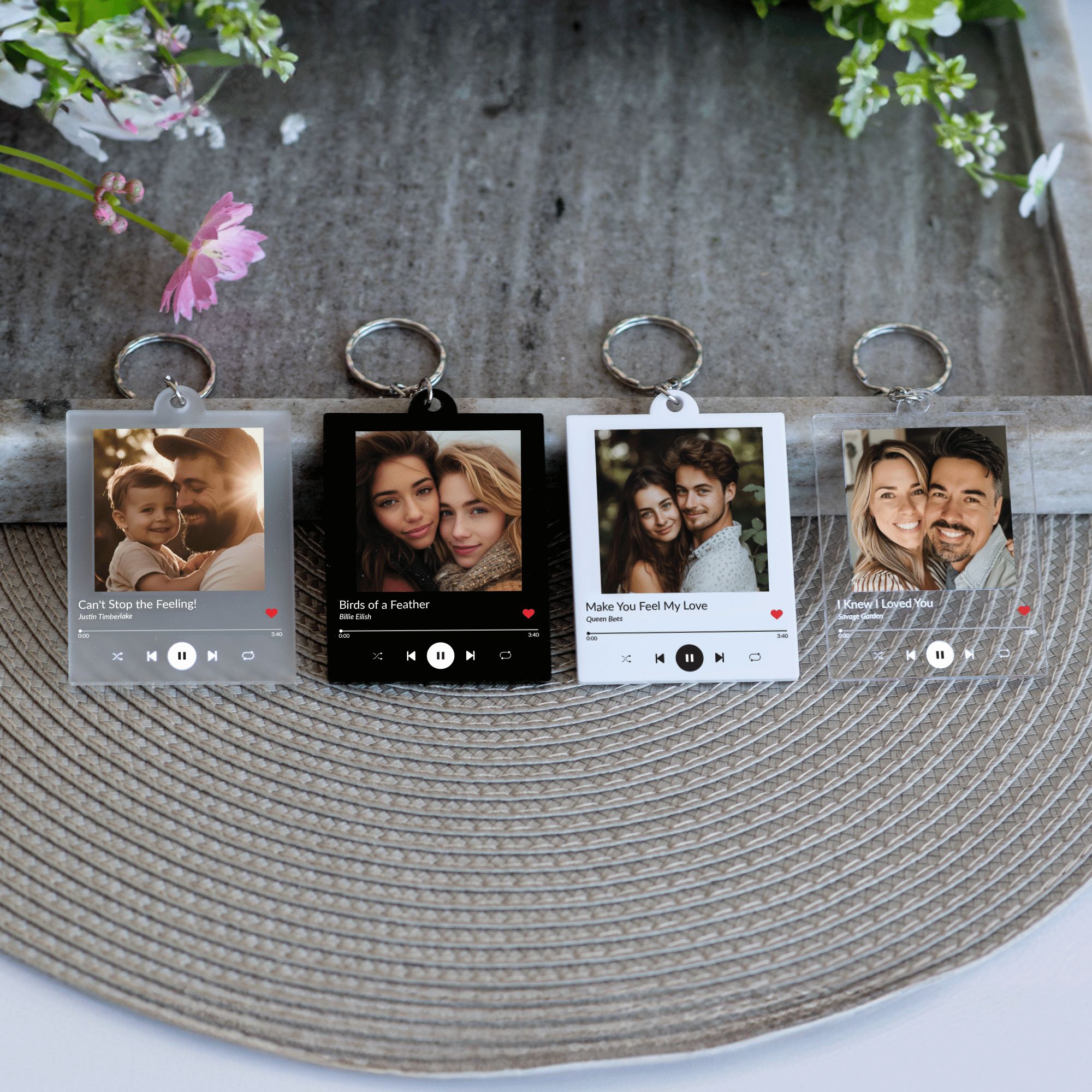 MNX41Y - Music Keychain (9) Song Keychain Gift, Personalized Album Keyring, Music Keyring