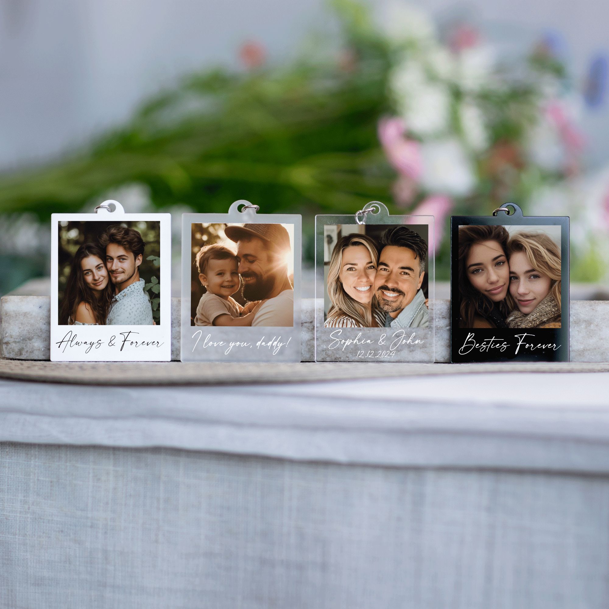 MNX42Y - Keychain (5) Personalized Photo Keychain, Custom Photo Keyring