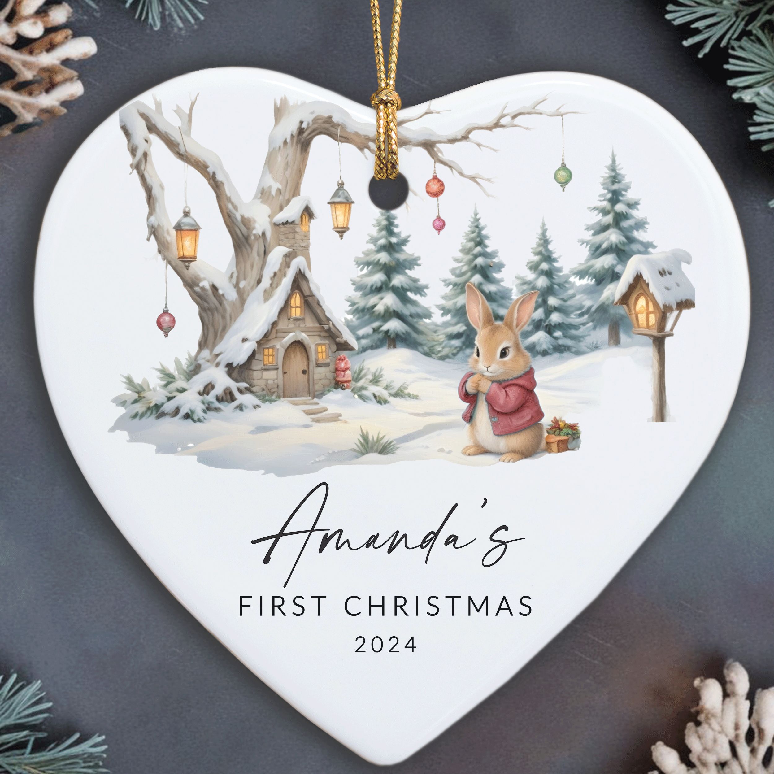 MNX59F-&-MNX60F----First-Christmas---Bunny-Boy-and-Girl_0005_Group-6 Baby First Christmas Ornament, Baby Boy Baby Girl Christmas Gift