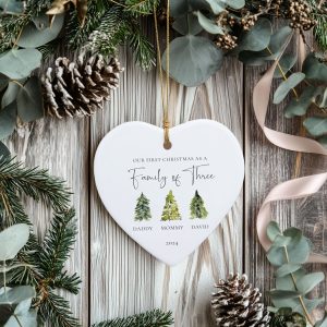 Family of Three Christmas Ornament, First Christmas Family Gift