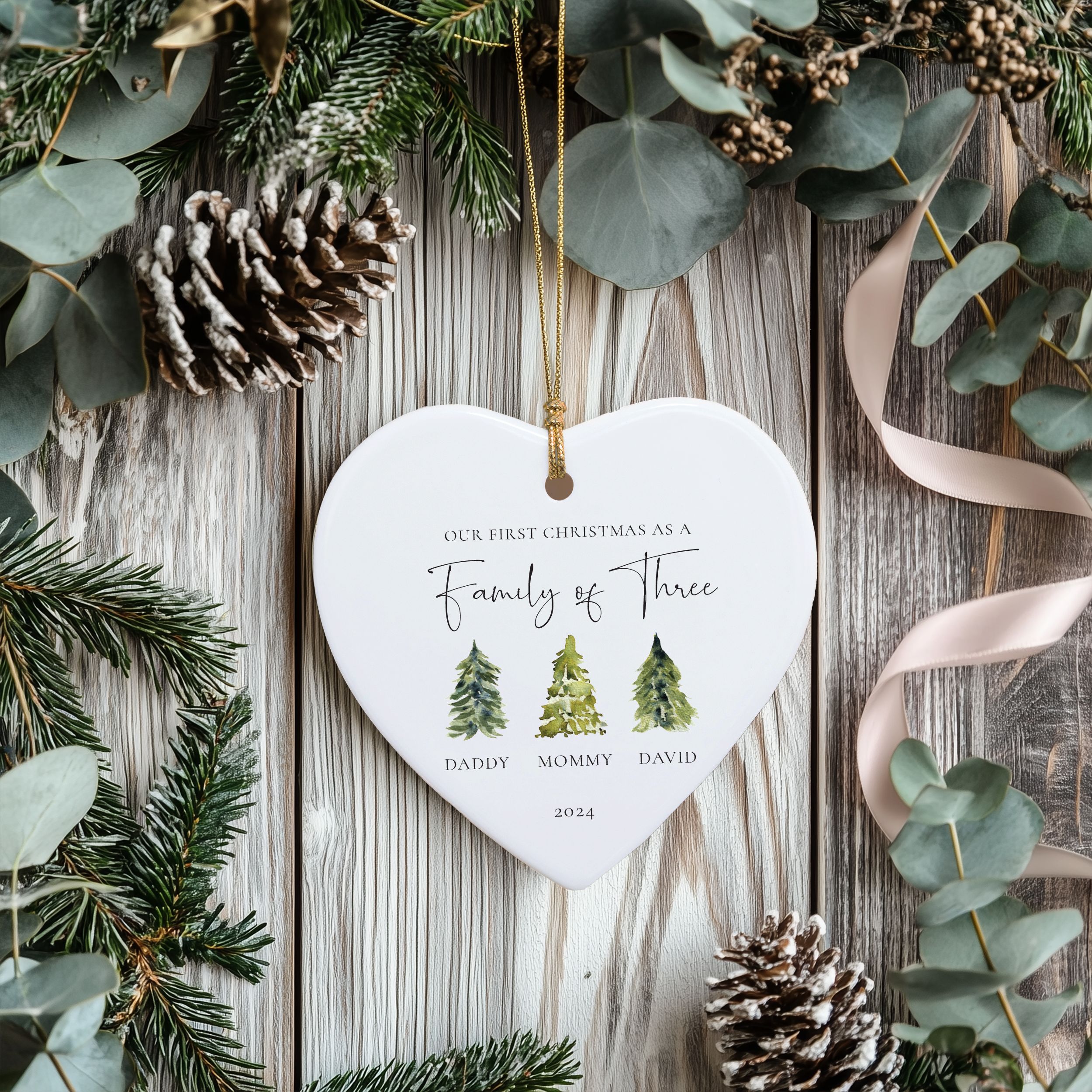 MNX63F---Family-of-Three-Forest-Trees_0000_Group-1 Family of Three Christmas Ornament, First Christmas Family Gift