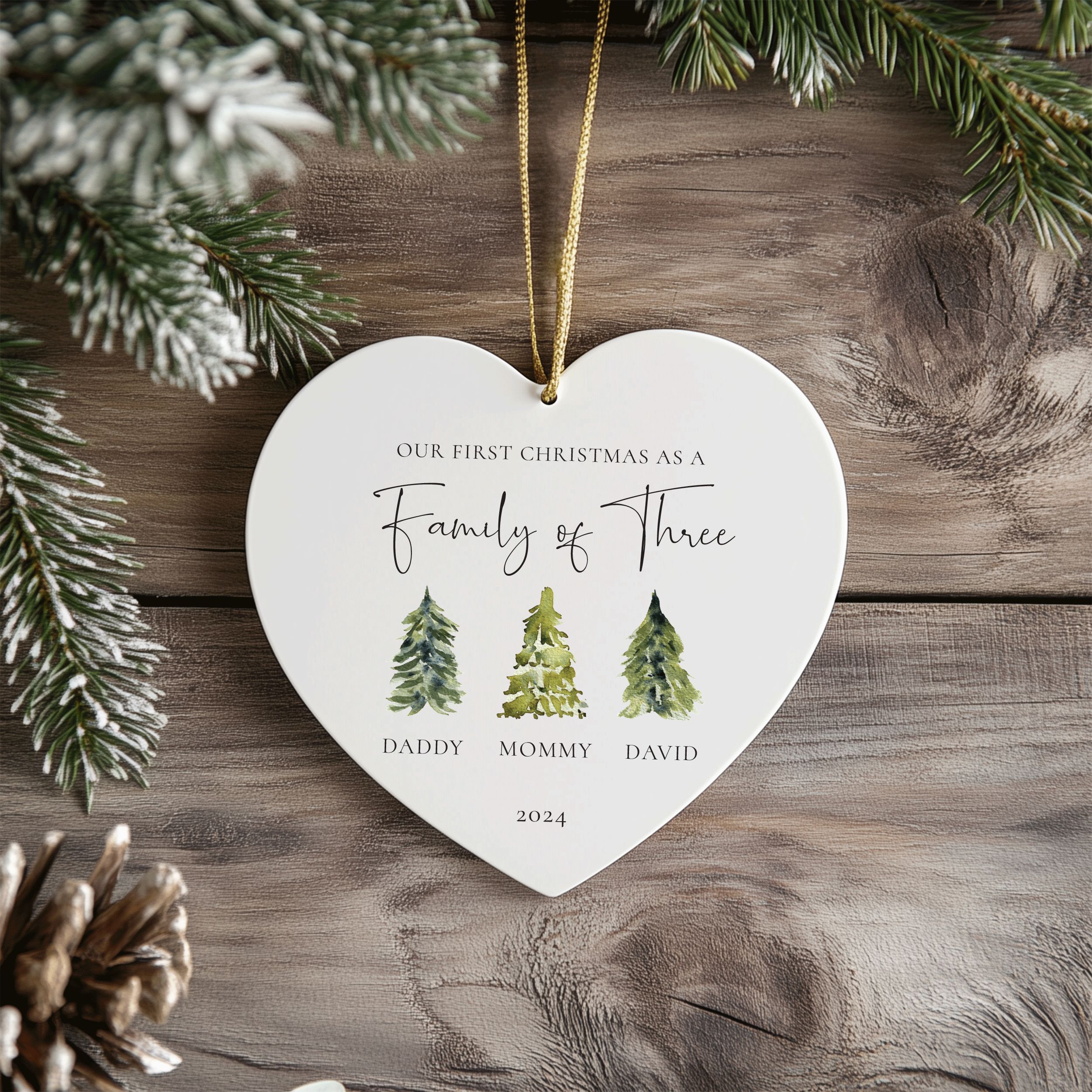 MNX63F---Family-of-Three-Forest-Trees_0001_Group-2 Family of Three Christmas Ornament, First Christmas Family Gift