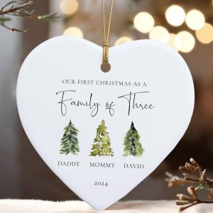 Family of Three Christmas Ornament, First Christmas Family Gift