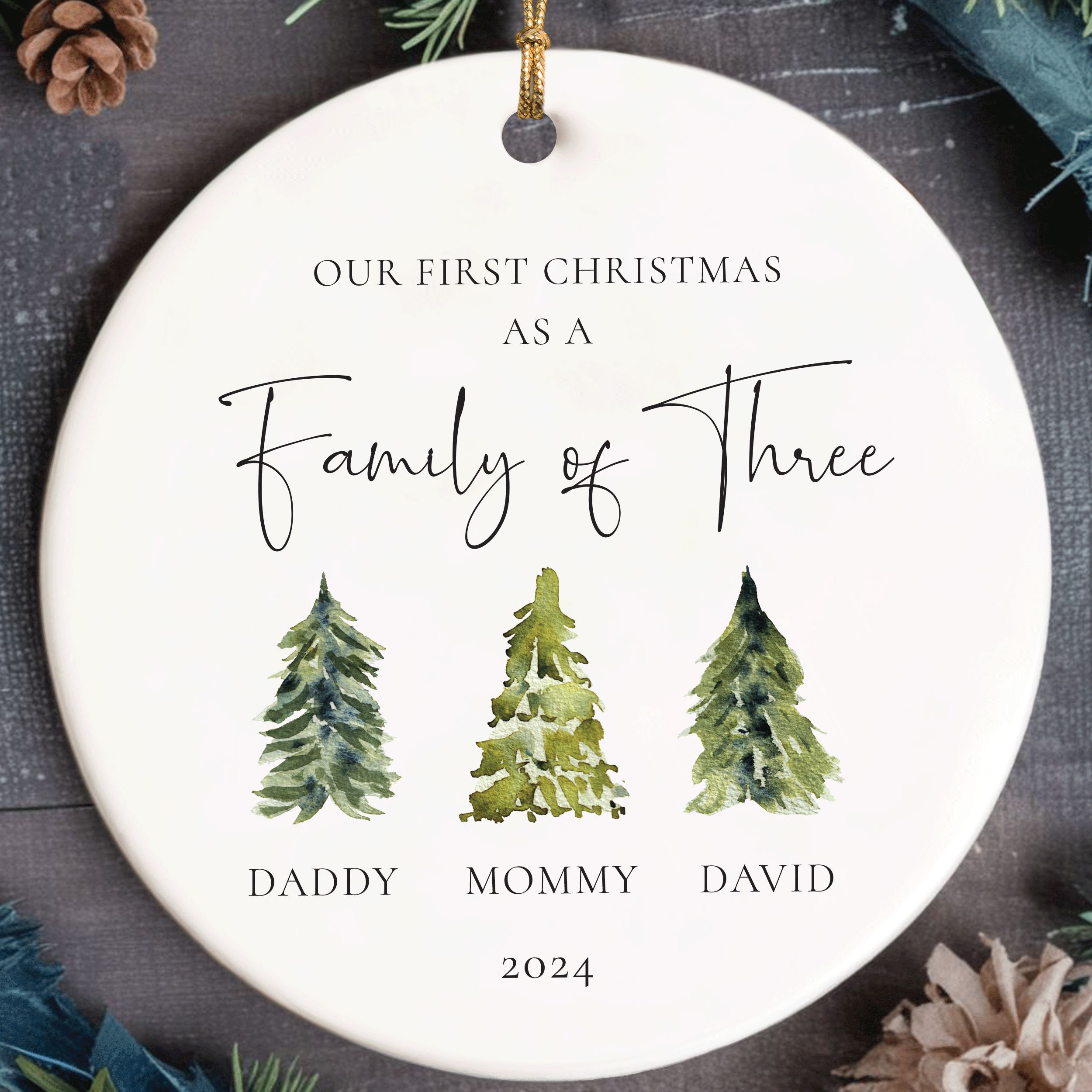 MNX63F---Family-of-Three-Forest-Trees_0006_Group-7 Family of Three Christmas Ornament, First Christmas Family Gift