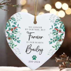 Pet Memorial Christmas Ornament, Forever in Our Hearts Gift