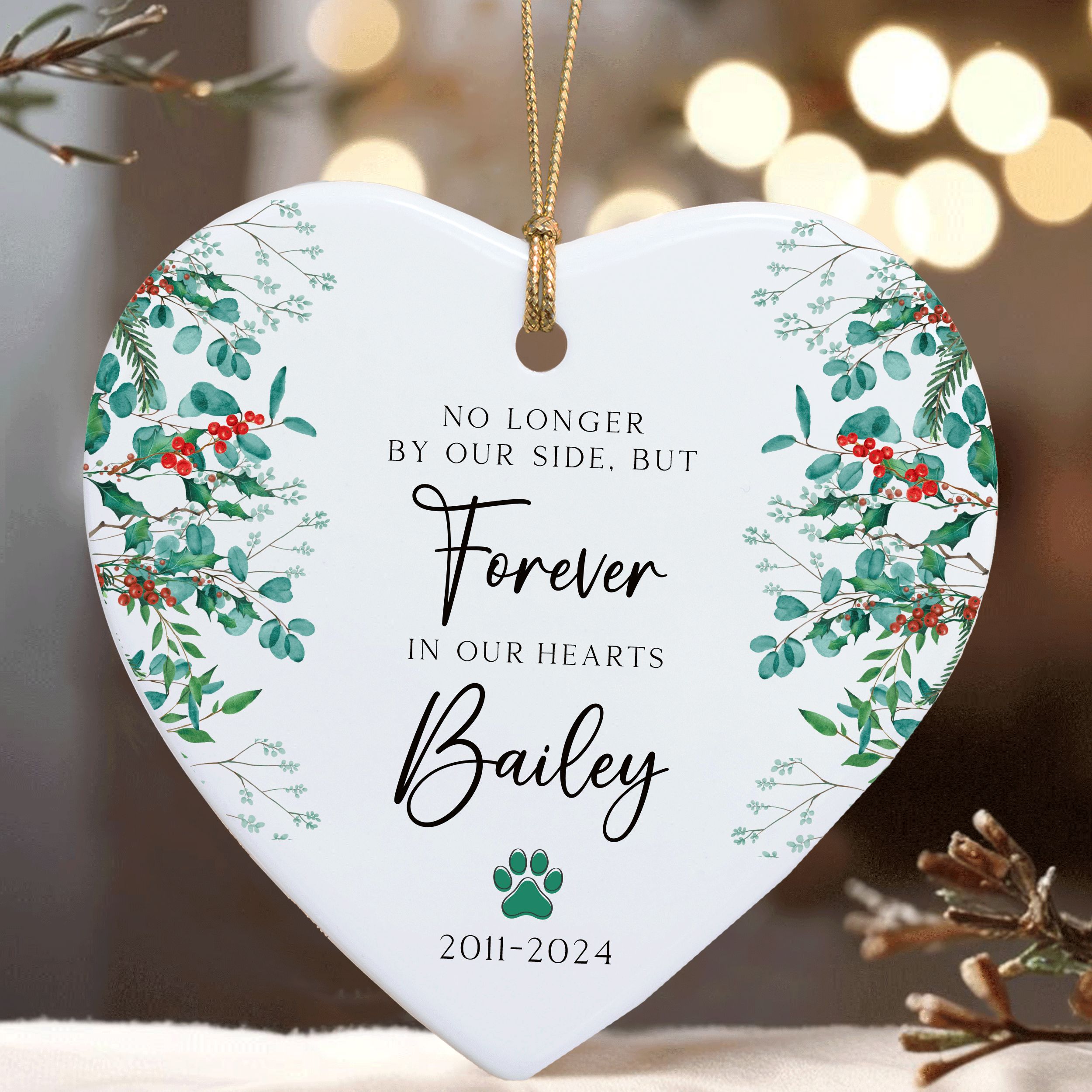 MNX64F---In-Loving-Memory-of-Dog-Name_0002_Group-3 Pet Memorial Christmas Ornament, Forever in Our Hearts Gift