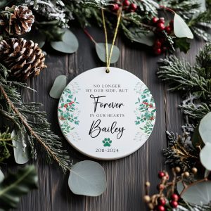 Pet Memorial Christmas Ornament, Forever in Our Hearts Gift