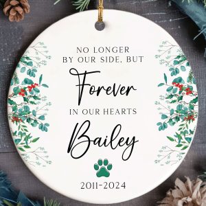 Pet Memorial Christmas Ornament, Forever in Our Hearts Gift
