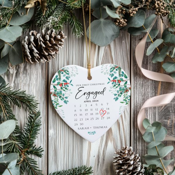 Engaged Christmas Ornament, First Christmas Engaged Gift