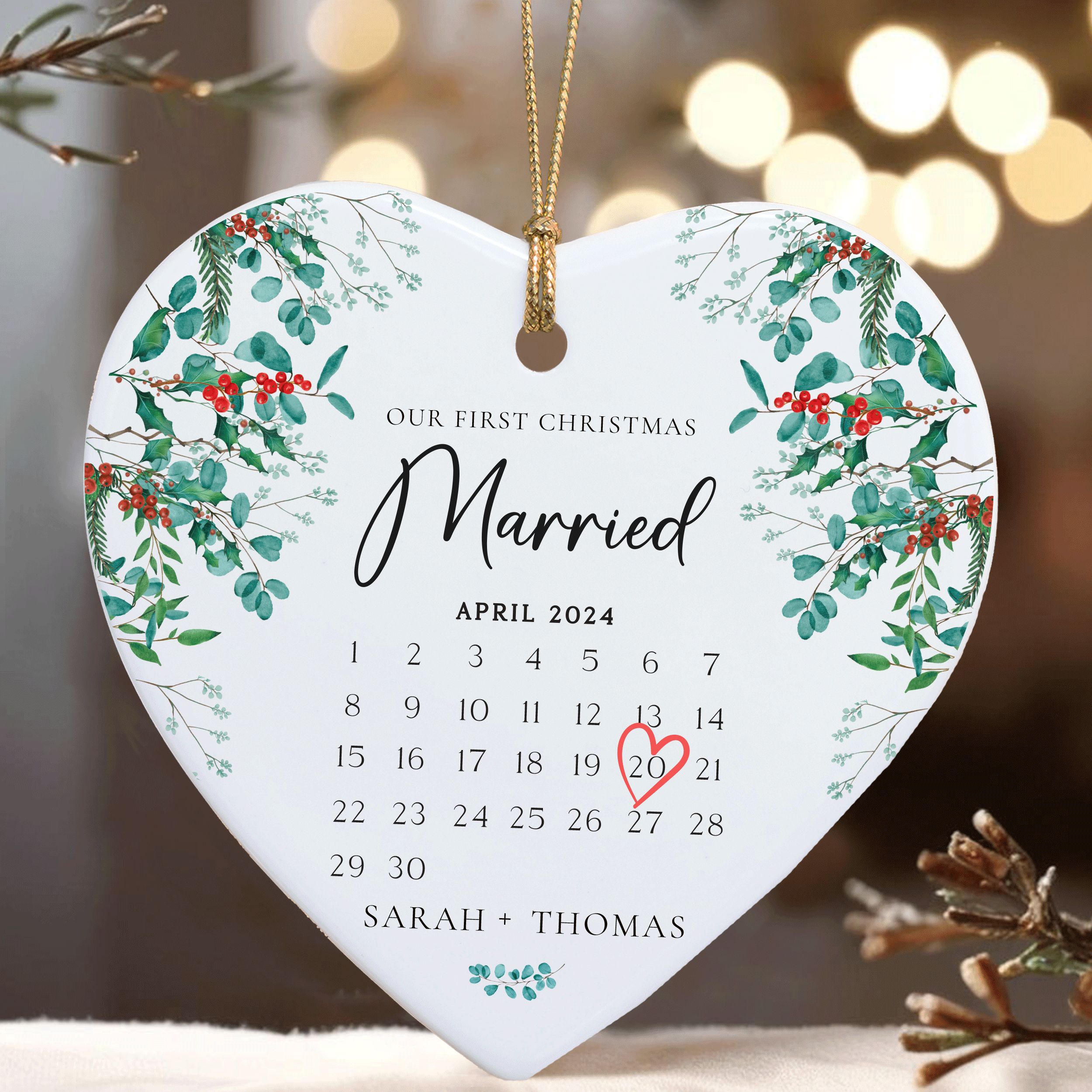 MNX66F---Ornament---Our-First-Christmas-Married_0002_Group-3 First Christmas Married Gift, Married Christmas Ornament