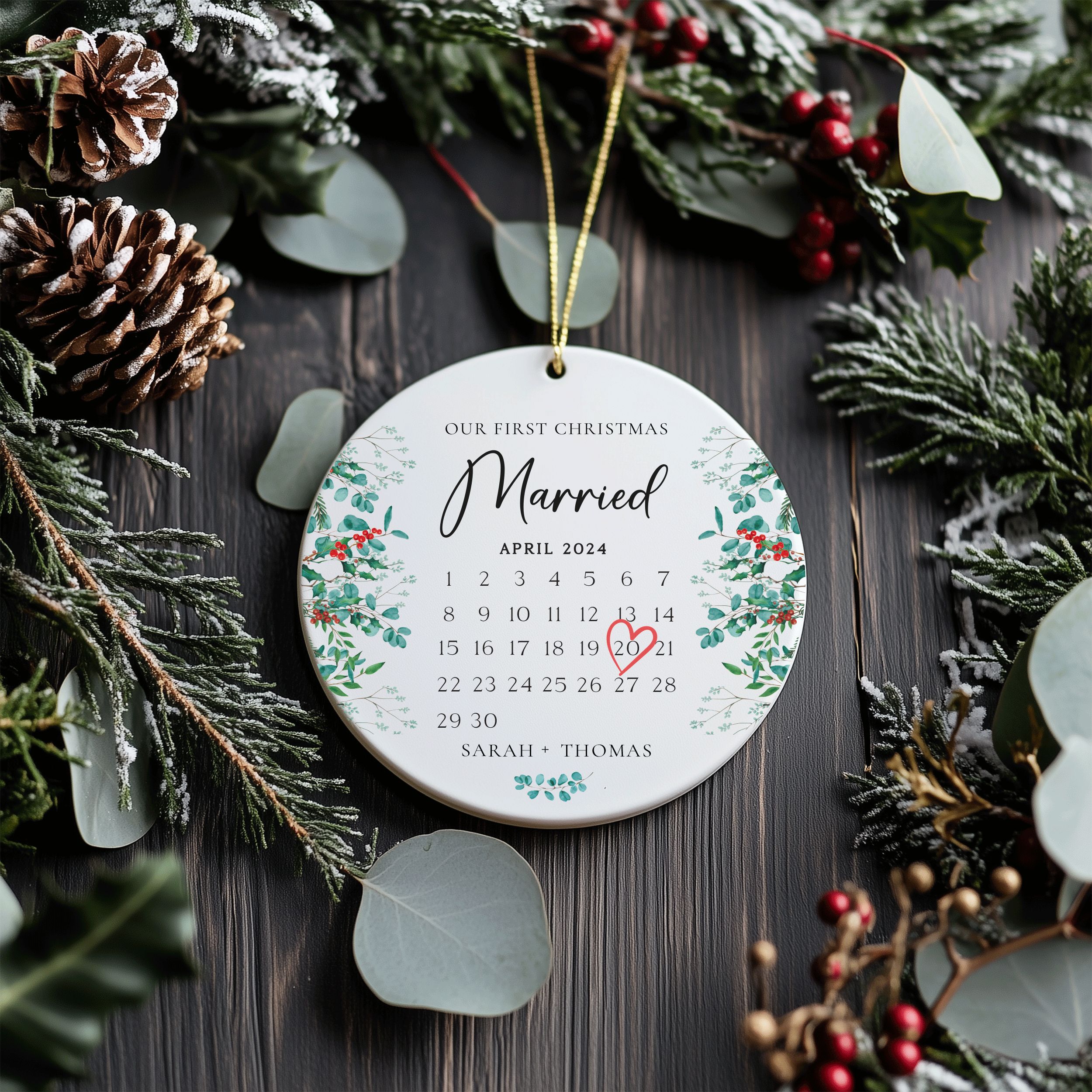 MNX66F---Ornament---Our-First-Christmas-Married_0004_Group-5 First Christmas Married Gift, Married Christmas Ornament