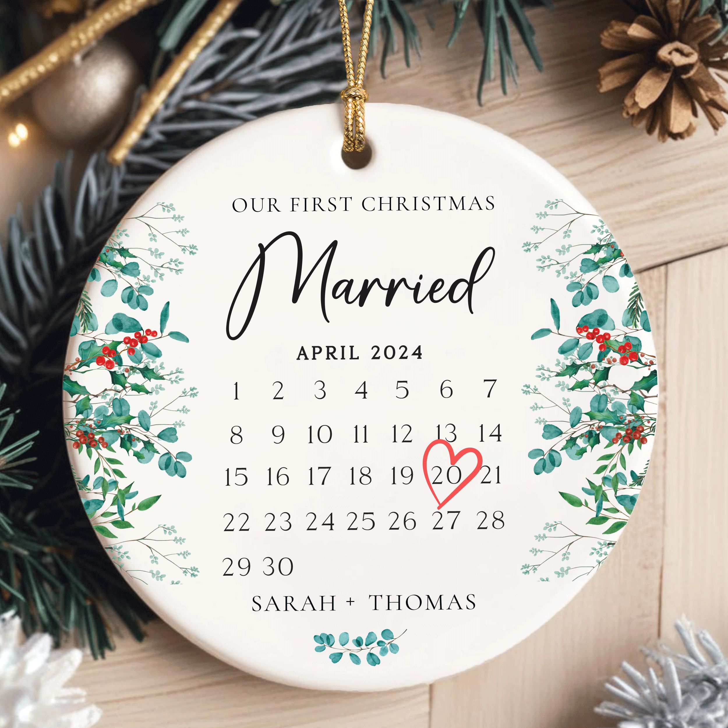 MNX66F---Ornament---Our-First-Christmas-Married_0005_Group-6 First Christmas Married Gift, Married Christmas Ornament