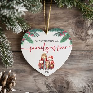 Family of Four Christmas Ornament, Family Christmas Gift