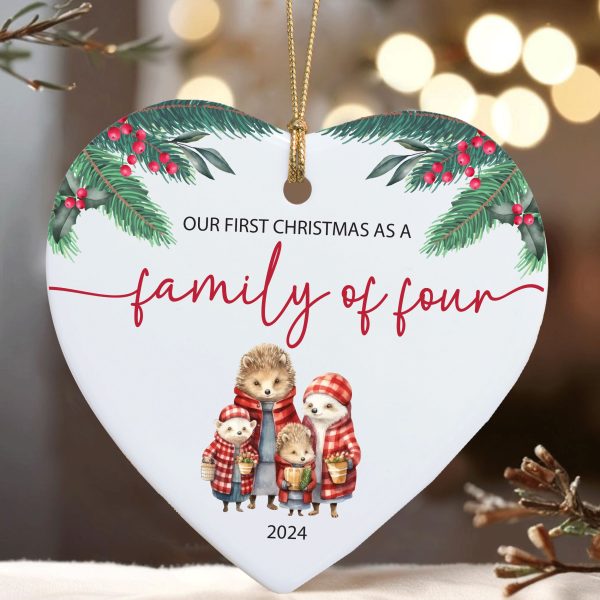 Family of Four Christmas Ornament, Family Christmas Gift